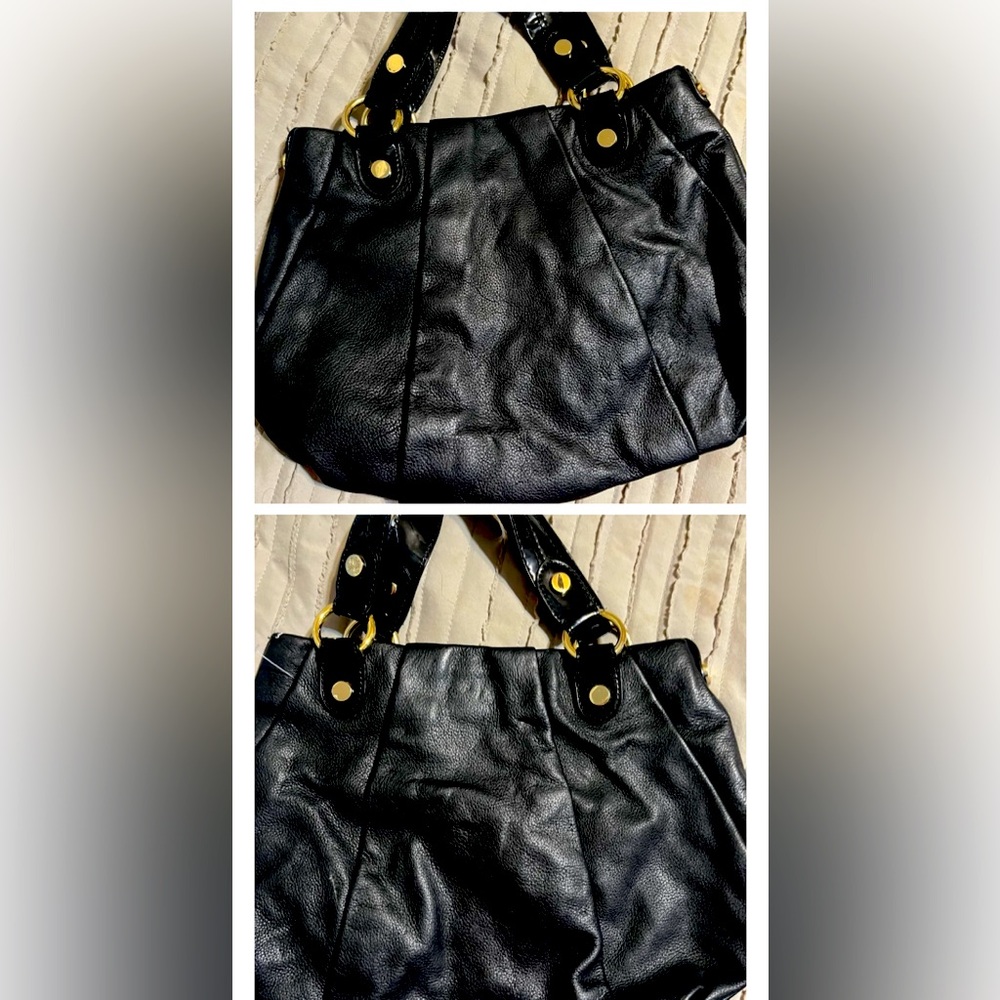 Simply Vera Vera Wang Black Leather Tote